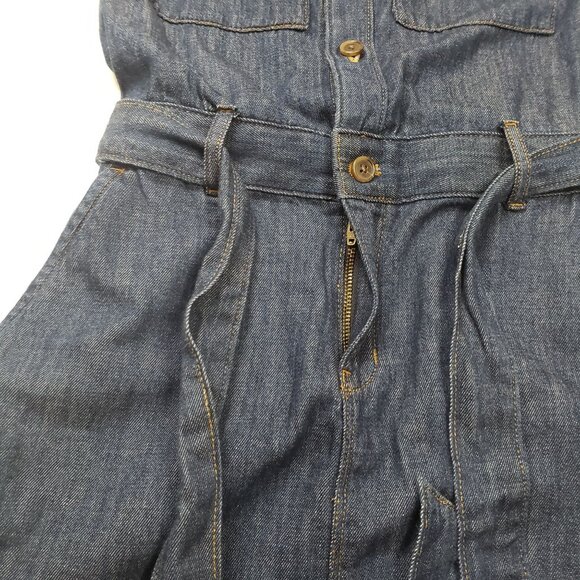 J. Crew Factory Denim Utility Mini Dress in Blue Rinse Size 00 Belted Casual NWT - Picture 11 of 16
